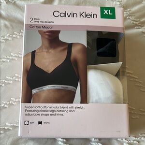 Calvin Klein Black and White Wire Free Bralette 2 Pack